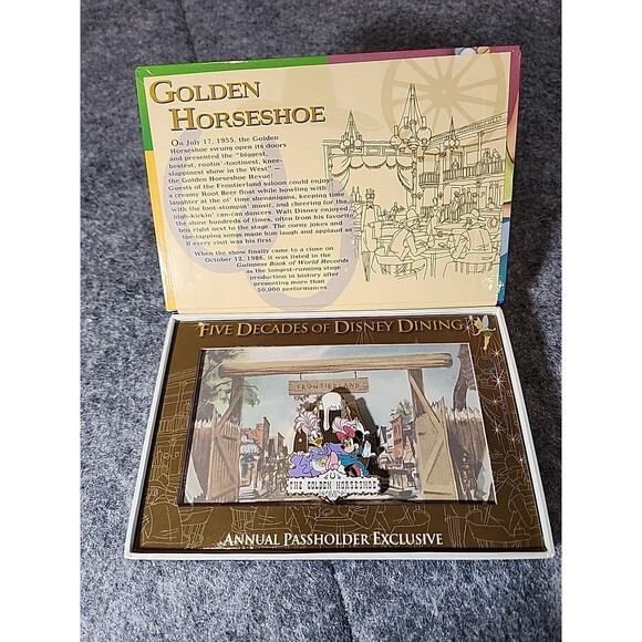 Disney GOLDEN‎ HORSESHOE REVUE Annual Passholder LE Dining 1955 NEW IN BOX Promo - Picture 1 of 8